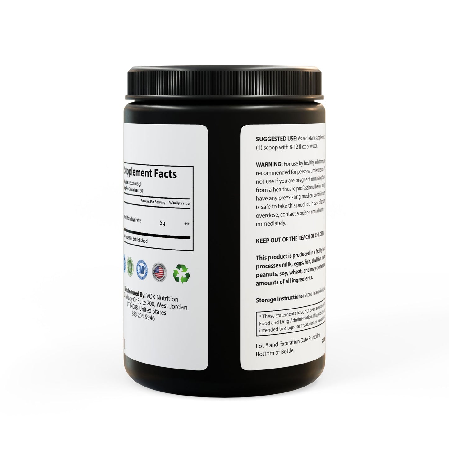 Be Fitness Creatine Monohydrate Supplement (300g, 10.58oz)
